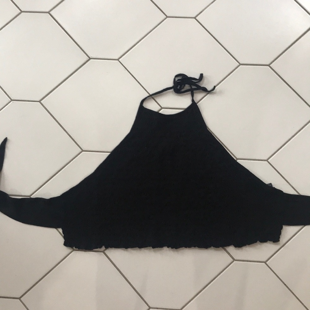 Black Halter Crop Top